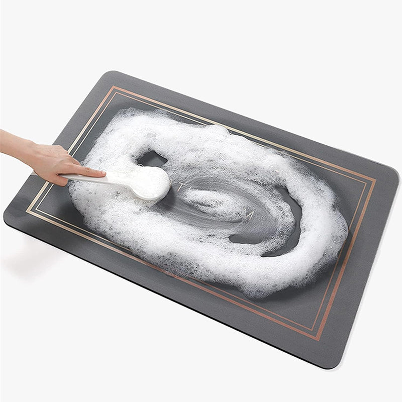 Quick-Drying Bath Mat, PVC and Technical Velvet, 40 × 60 cm
