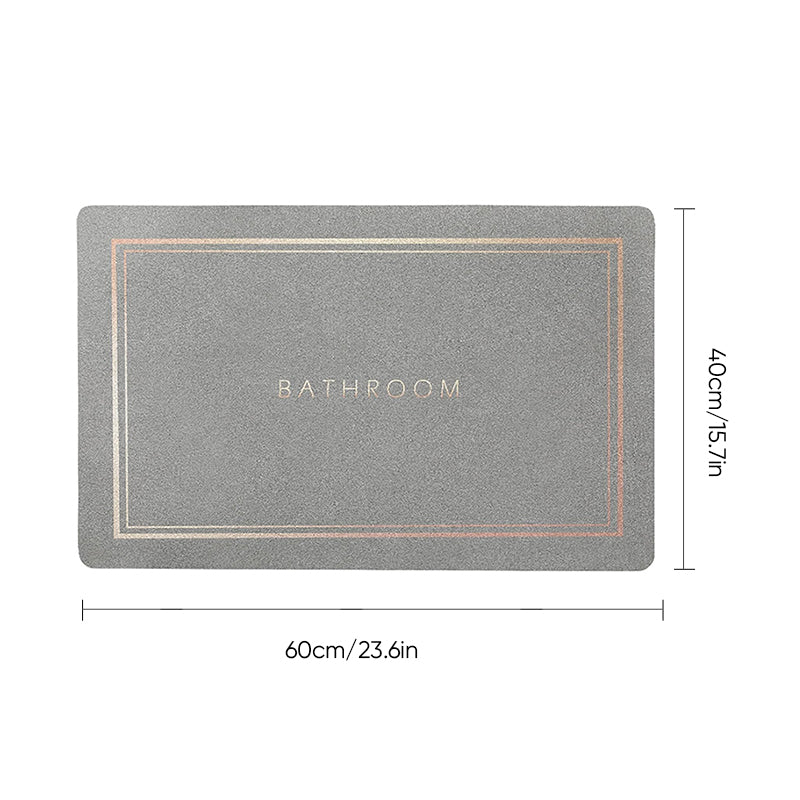Quick-Drying Bath Mat, PVC and Technical Velvet, 40 × 60 cm