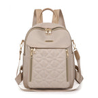 Quilted Multi-Compartment Backpack with Adjustable Straps