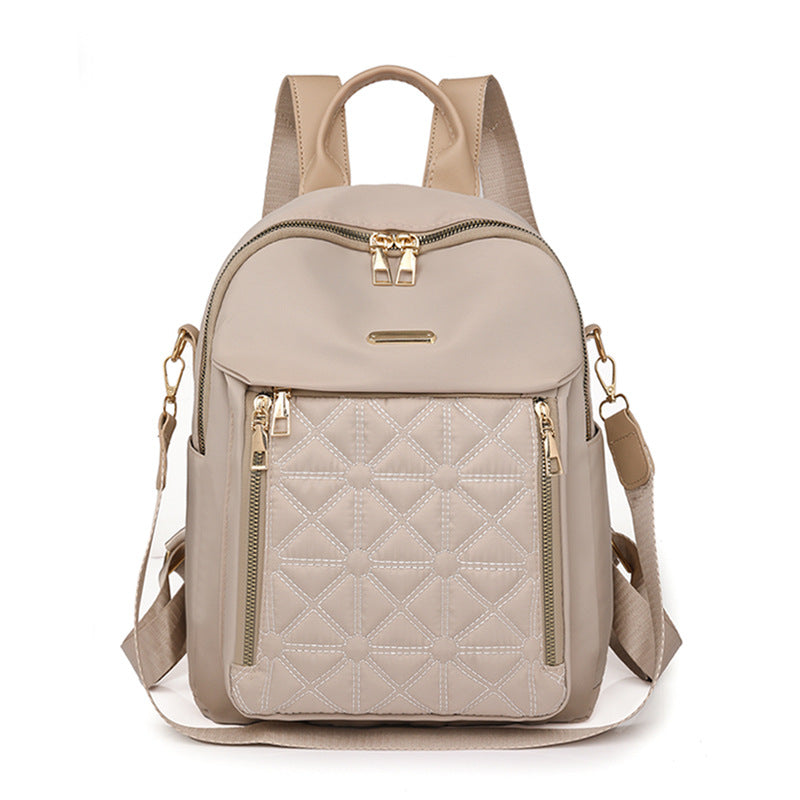 Quilted Multi-Compartment Backpack with Adjustable Straps