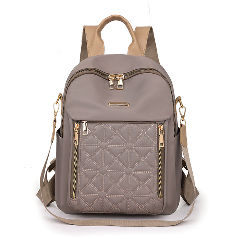 Quilted Multi-Compartment Backpack with Adjustable Straps