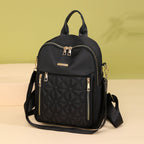 Quilted Multi-Compartment Backpack with Adjustable Straps