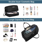 Quilted Rolling Duffle Bag with Retractable Handle and Removable Pouch