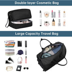Quilted Rolling Duffle Bag with Retractable Handle and Removable Pouch