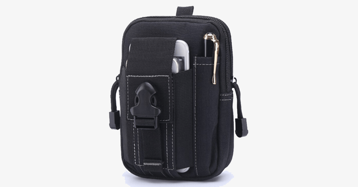 Military Nylon Waist Bag for Outdoor Travel - Waterproof, Belt Attachment, view 3