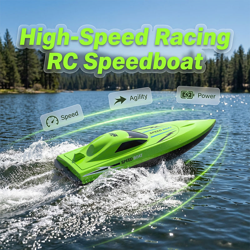 RC Racing Boat with 2.4 GHz Remote Control, Dual Motor