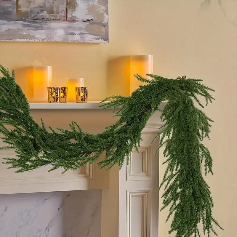 Realistic Norfolk Pine Dripping Christmas Garland, 59.1", 70.9" or 106.3"