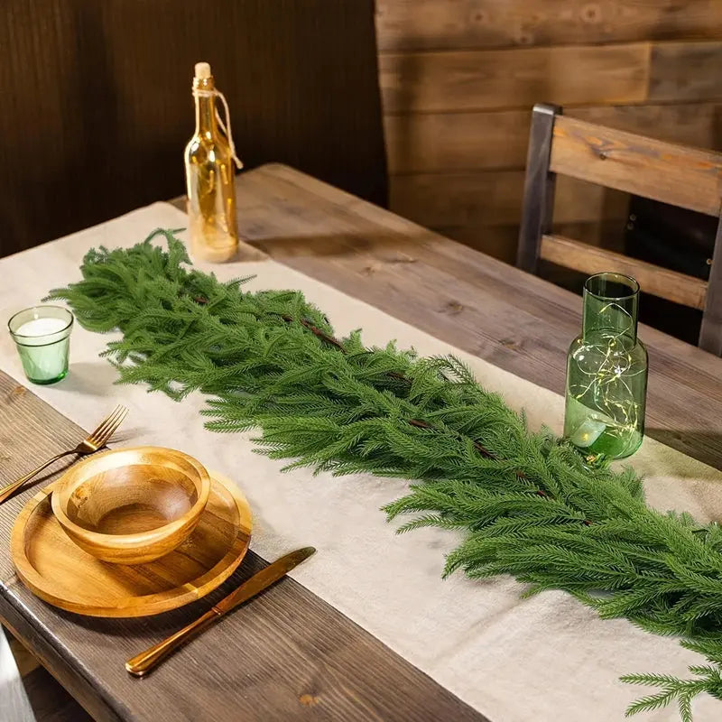 Realistic Norfolk Pine Dripping Christmas Garland, 59.1", 70.9" or 106.3"
