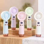 Rechargeable Bladeless Handheld Fan with LED Speed Display and USB Charging