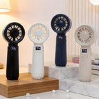 Rechargeable Bladeless Handheld Fan with LED Speed Display and USB Charging