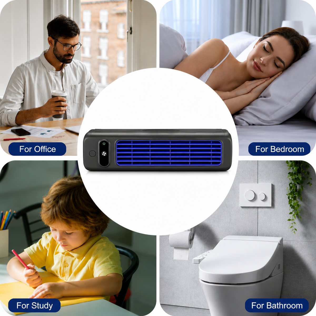 Rechargeable Evaporative Personal Cooler, 2000 mAh, 2.1 A