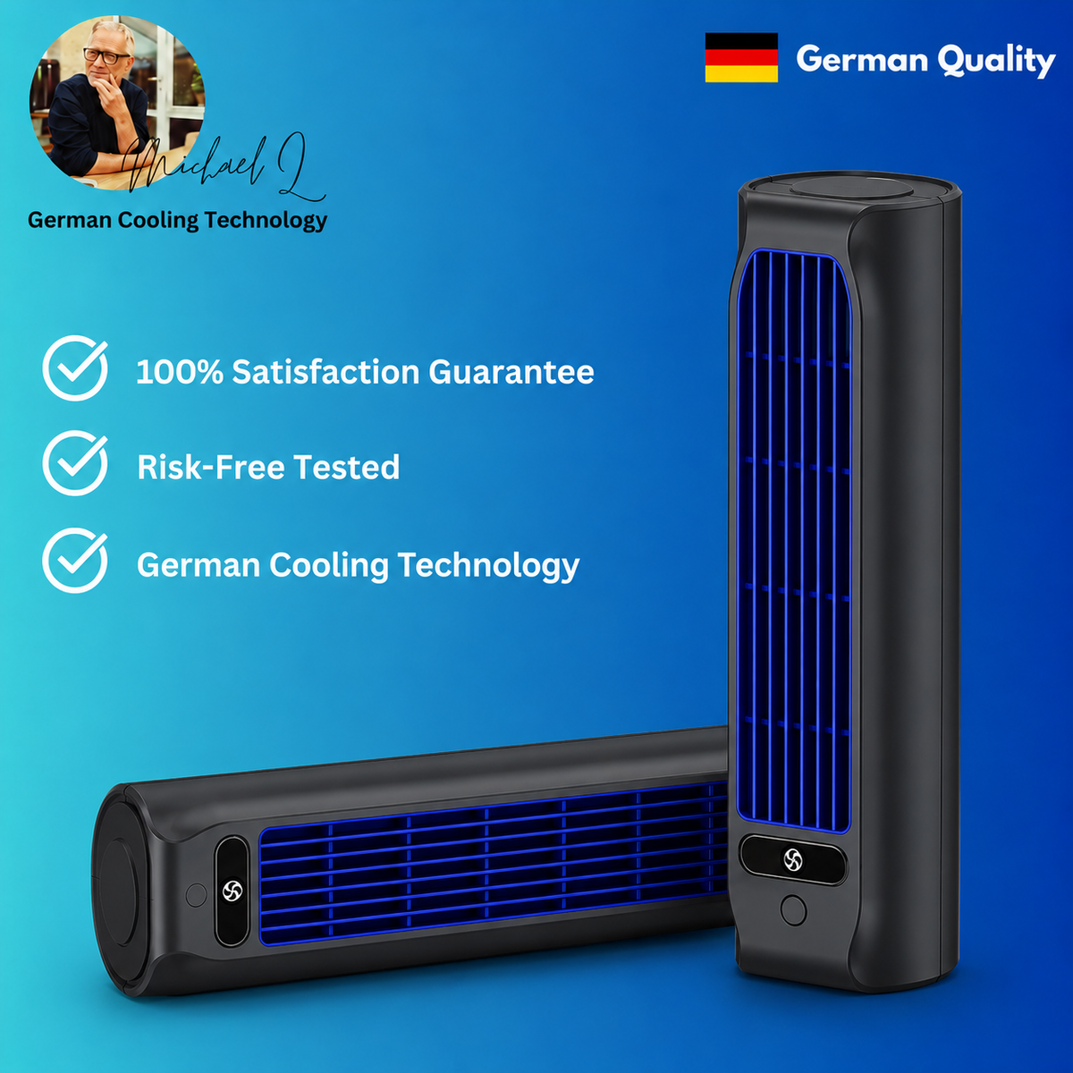 Rechargeable Evaporative Personal Cooler, 2000 mAh, 2.1 A