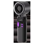 Rechargeable Handheld Fan with LCD Display, Foldable Clip and Cool Mist