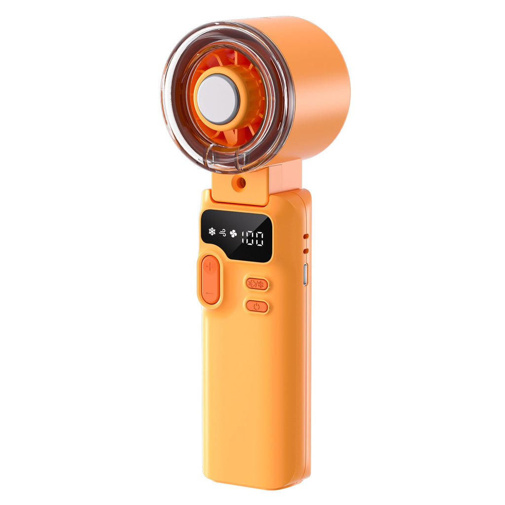 Rechargeable Handheld Fan with LCD Display, Foldable Clip and Cool Mist