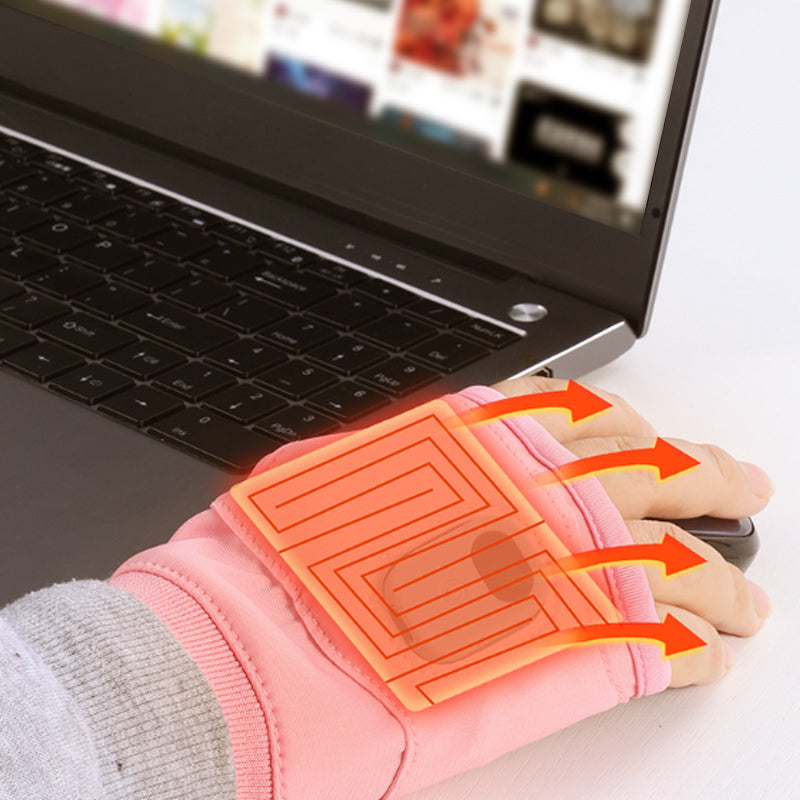 Rechargeable Heated Fingerless Gloves with Adjustable Temperature Control