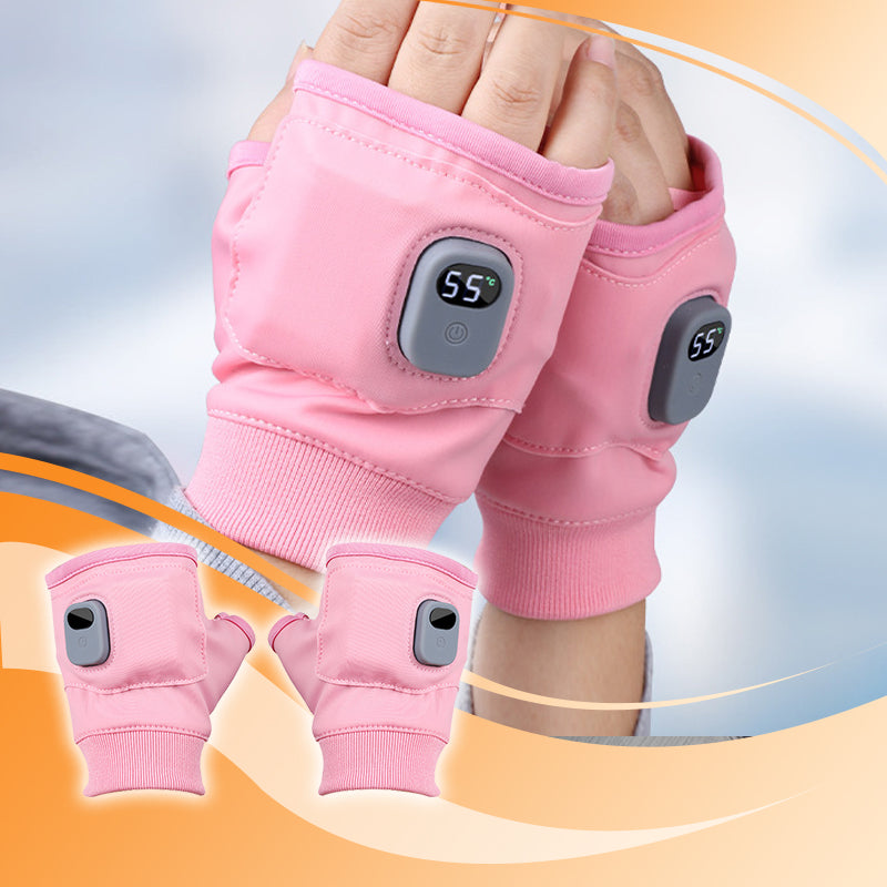 Rechargeable Heated Fingerless Gloves with Adjustable Temperature Control