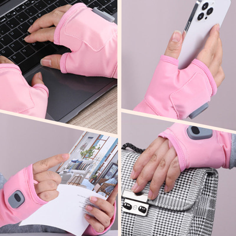 Rechargeable Heated Fingerless Gloves with Adjustable Temperature Control