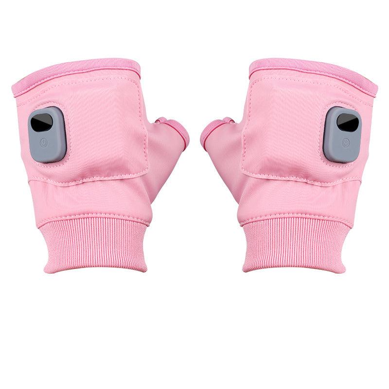 Rechargeable Heated Fingerless Gloves with Adjustable Temperature Control