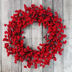 Red Berry Christmas Wreath, 17.7-inch Diameter