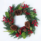 Red Berry Christmas Wreath, 17.7-inch Diameter