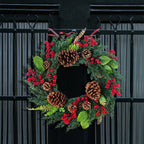 Red Berry Christmas Wreath, 17.7-inch Diameter