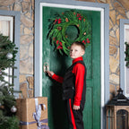 Red Berry Christmas Wreath, 17.7-inch Diameter