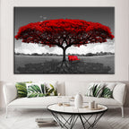 Vibrant Red Blossoms Canvas Art for Home Decor | Welvere-Welvere