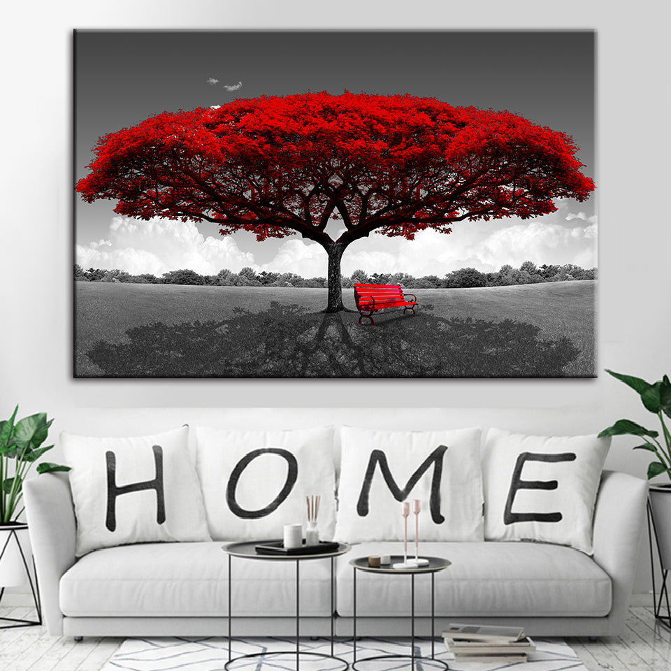 Vibrant Red Blossoms Canvas Art for Home Decor | Welvere-Welvere