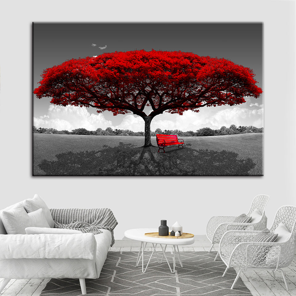 Vibrant Red Blossoms Canvas Art for Home Decor | Welvere-Welvere
