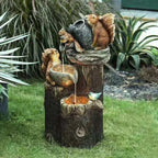 Resin Garden Statue with Duck or Squirrel, Solar Options