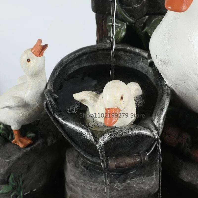 Resin Garden Statue with Duck or Squirrel, Solar Options