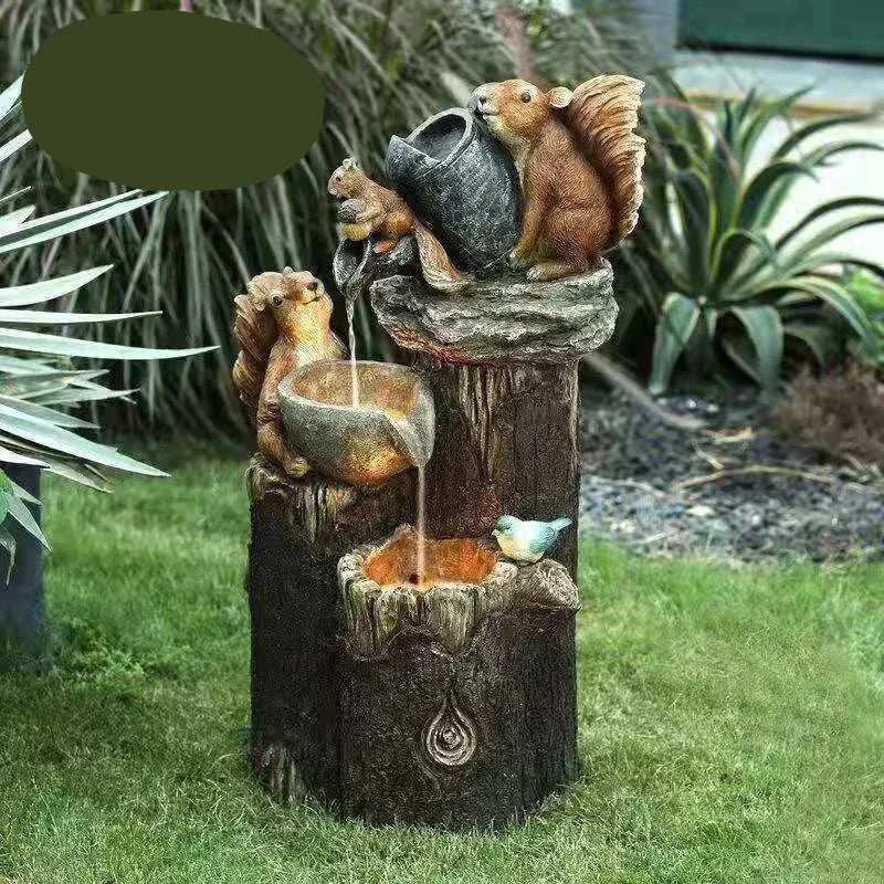 Resin Garden Statue with Duck or Squirrel, Solar Options