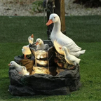 Resin Garden Statue with Duck or Squirrel, Solar Options