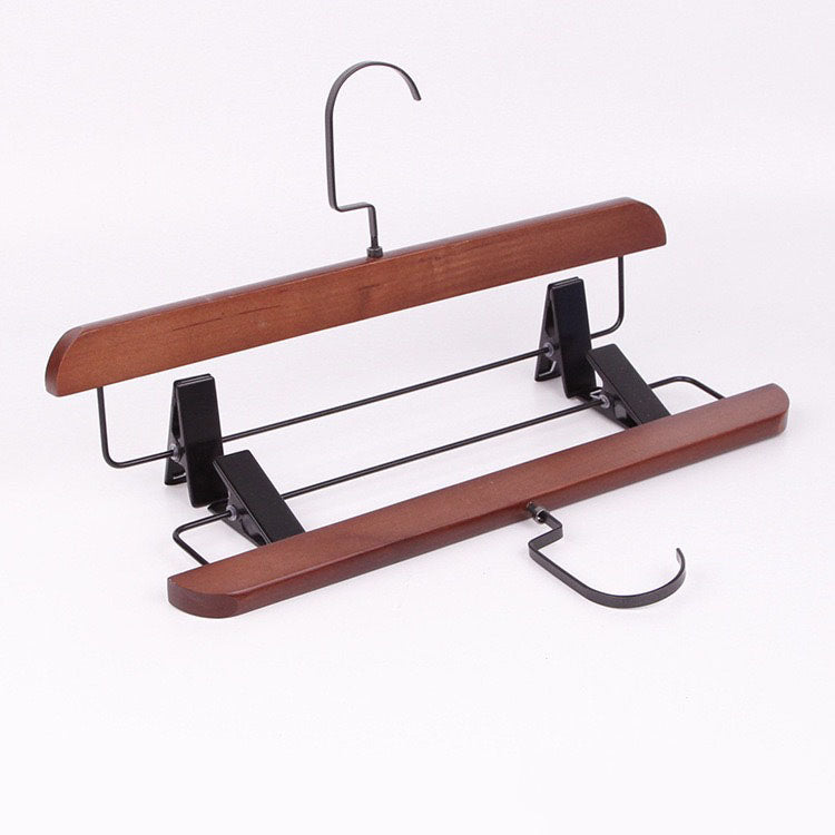 Retro-Colour Solid Wood Clothes Hangers, Set of 5 for Drying