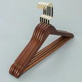 Retro-Colour Solid Wood Clothes Hangers, Set of 5 for Drying