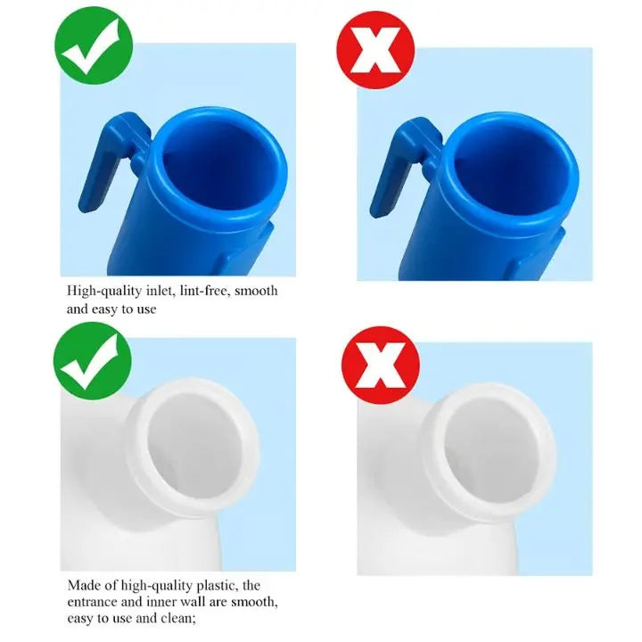 Reusable Men's Portable Urinal, 2000 ml, with Flexible 114 cm Hose