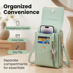 RFID Phone Wallet Crossbody Bag with Touchscreen Pocket, 19 x 11 x 5 cm