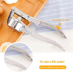 Robust Stainless Steel Garlic Press with Ergonomic Handle for Kitchen Use