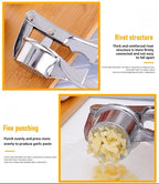 Robust Stainless Steel Garlic Press with Ergonomic Handle for Kitchen Use