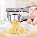 Robust Stainless Steel Garlic Press with Ergonomic Handle for Kitchen Use