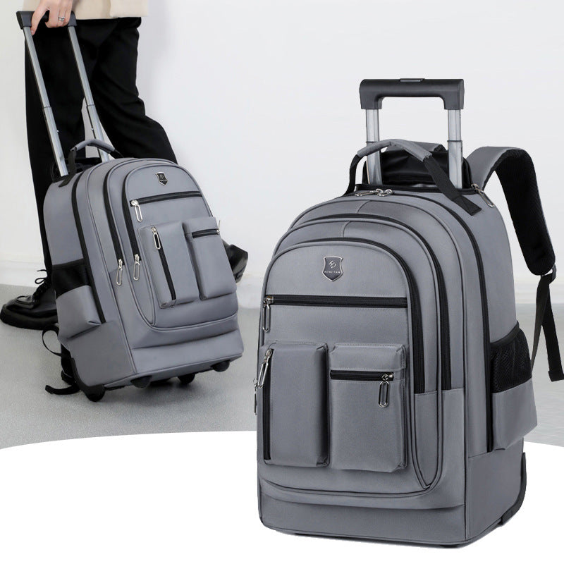 Rolling Backpack with Expandable Storage and Padded Straps