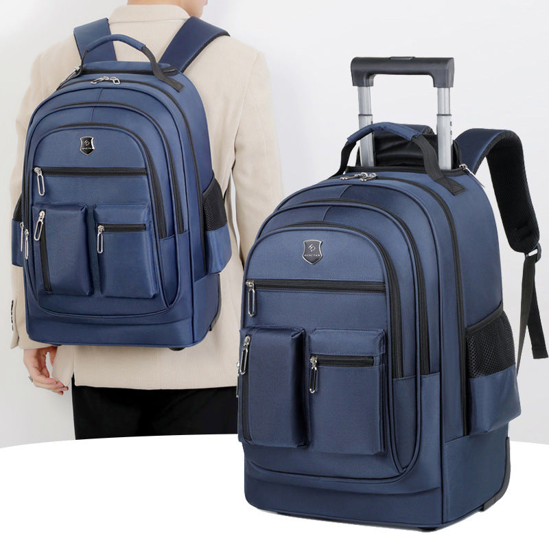 Rolling Backpack with Expandable Storage and Padded Straps