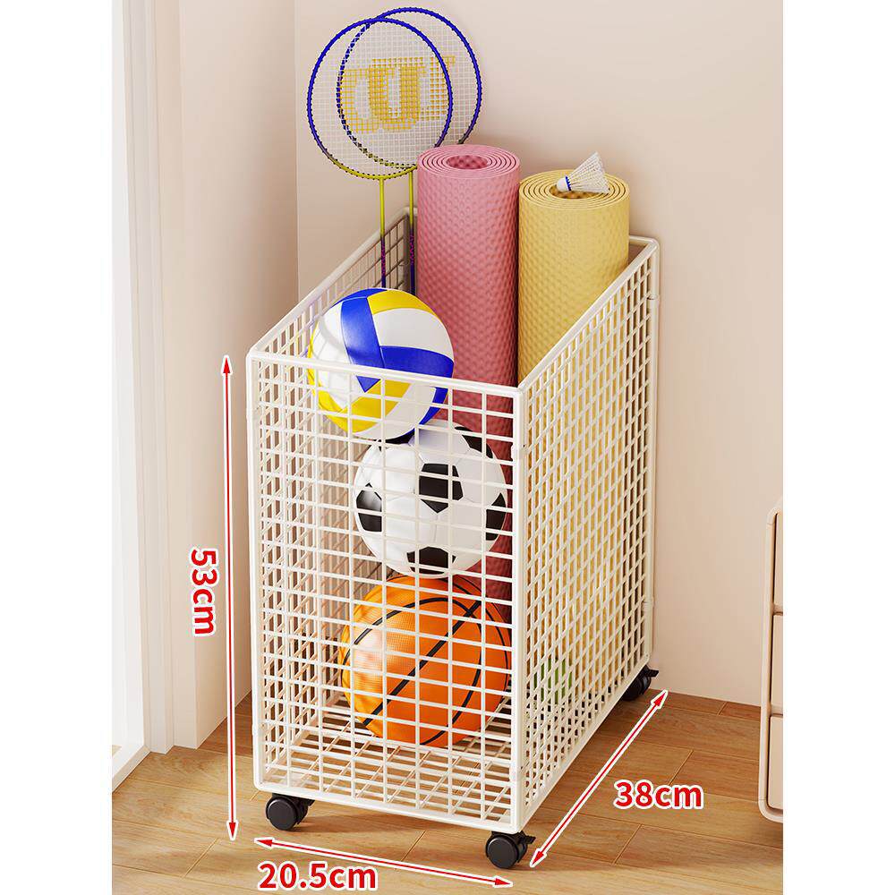 Rolling Vertical Sports Storage Cart for Balls and Yoga Mats