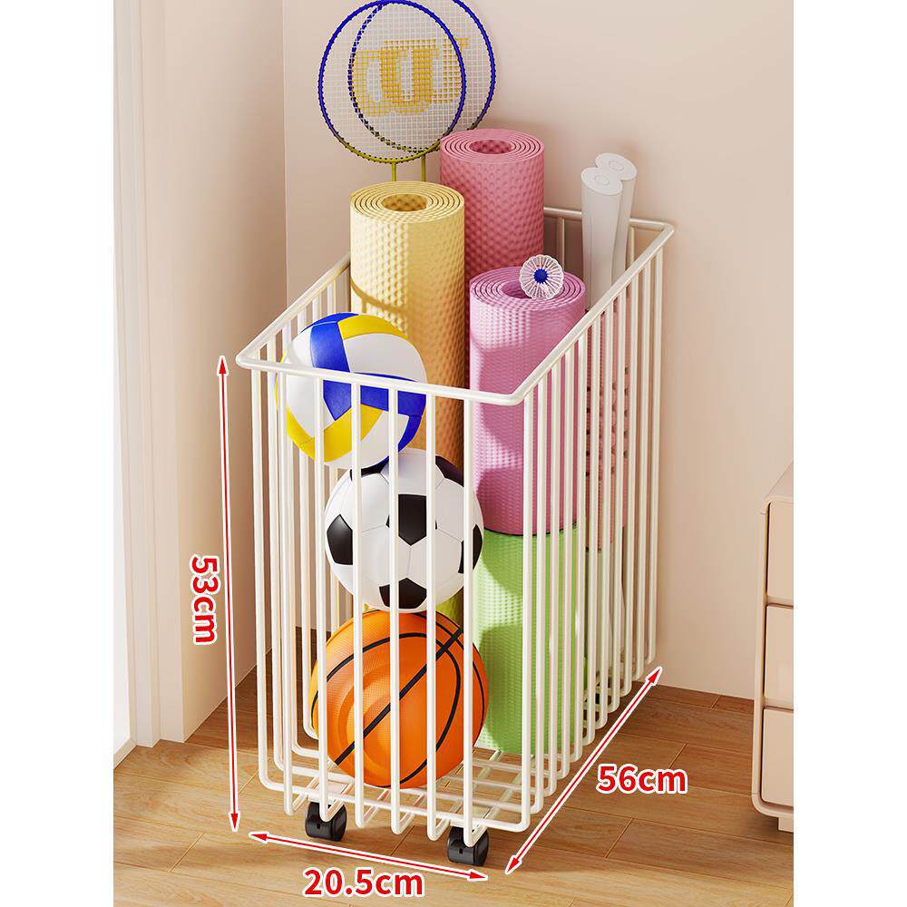 Rolling Vertical Sports Storage Cart for Balls and Yoga Mats