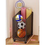 Rolling Vertical Sports Storage Cart for Balls and Yoga Mats
