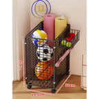 Rolling Vertical Sports Storage Cart for Balls and Yoga Mats