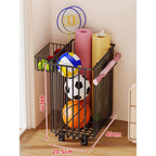 Rolling Vertical Sports Storage Cart for Balls and Yoga Mats