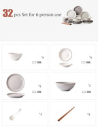 Rosus Dinnerware Set - 32pcs-Welvere