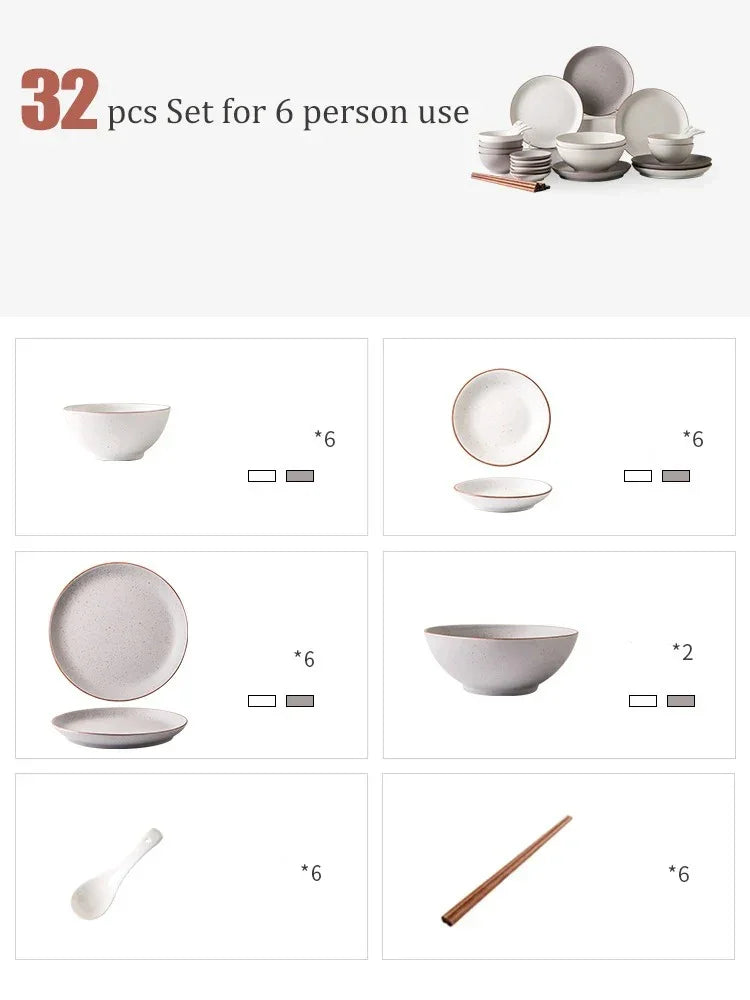 Rosus Dinnerware Set - 32pcs-Welvere