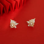 Rotating Christmas Tree Earrings in Copper